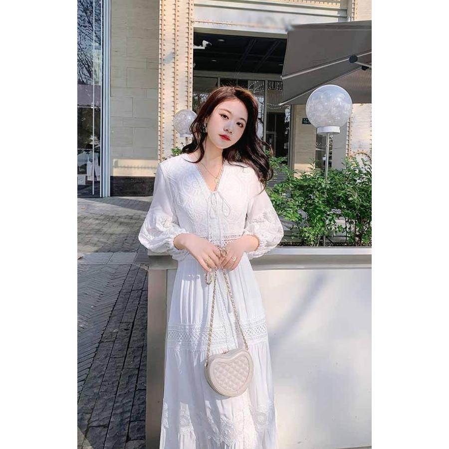 白ワンピース ハワイアン リゾートワンピース 大人可愛い 夏ワンピース