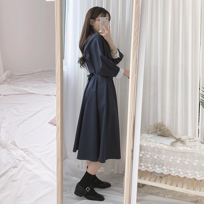 ワンピース 学生 通学 韓国ファッション おしゃれ 可愛い ロング