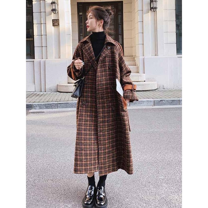 チェスターコート チェック柄 レディース ロングコート コクーンコート