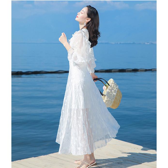 美品　CHANEL ホワイトサマーワンピース　肩リボン　チュニック　フレア 美品 CHANEL ホワイトサマーワンピース 肩リボン チュニック フレア 美