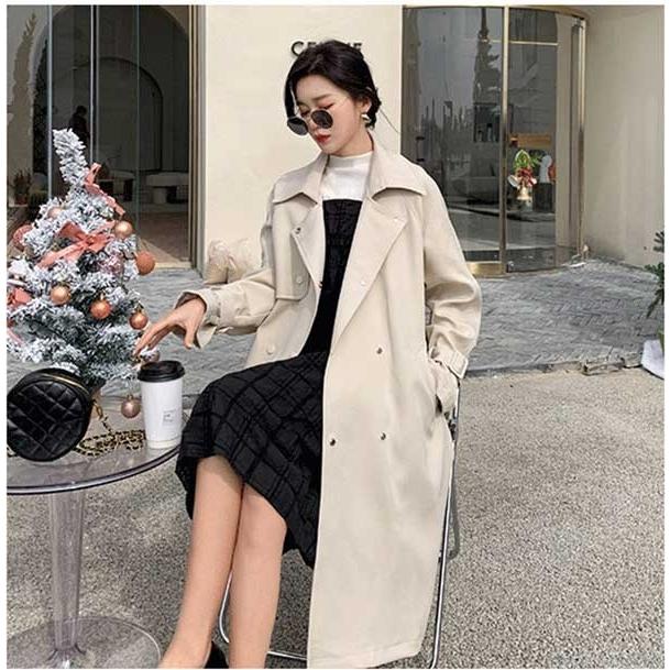 スプリングコート レディース ベルト付き トレンチコート ロングコート アウター テロンチコート カジュアル 韓国風 オフホワイト ブルー Df057t2 フルグレース 通販 Yahoo ショッピング