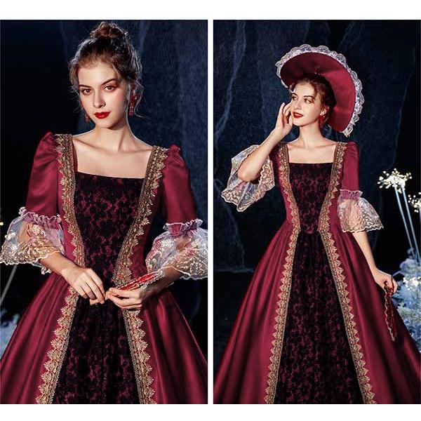 貴族ドレス お姫様 女王様 ロングドレス カラードレス ステージ衣装