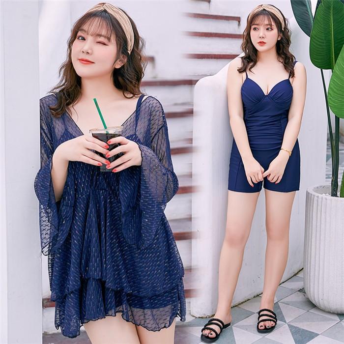 水着 レディース 大きいサイズ ぽっちゃり Mizugi みずぎ 2点セット 体型カバー 3l 4l 5l 6l 韓国風 大人 女性用 トップス付き 紺 Df503c0 フルグレース 通販 Yahoo ショッピング