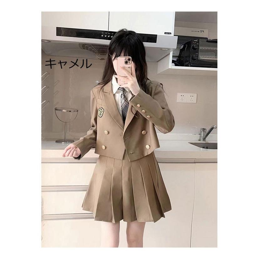 卒業式スーツ 4点セット 女の子　ゆったりサイズ フォーマルスーツ 女児 ジュニアスーツ スカート レデイース 制服 無地 卒服 中学生 チェック柄  卒業式服 結婚式 お受験 発表会 入学式 卒業式 スーツ 女の子 子供服 JK 4点セット ゆったりサイズ