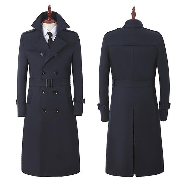 【M〜5XL】ロング トレンチコート ロングコート 男性用 スプリングコート ビジネス フォーマル メンズコート 防風 アウター 大きいサイズ|fullgrace|08