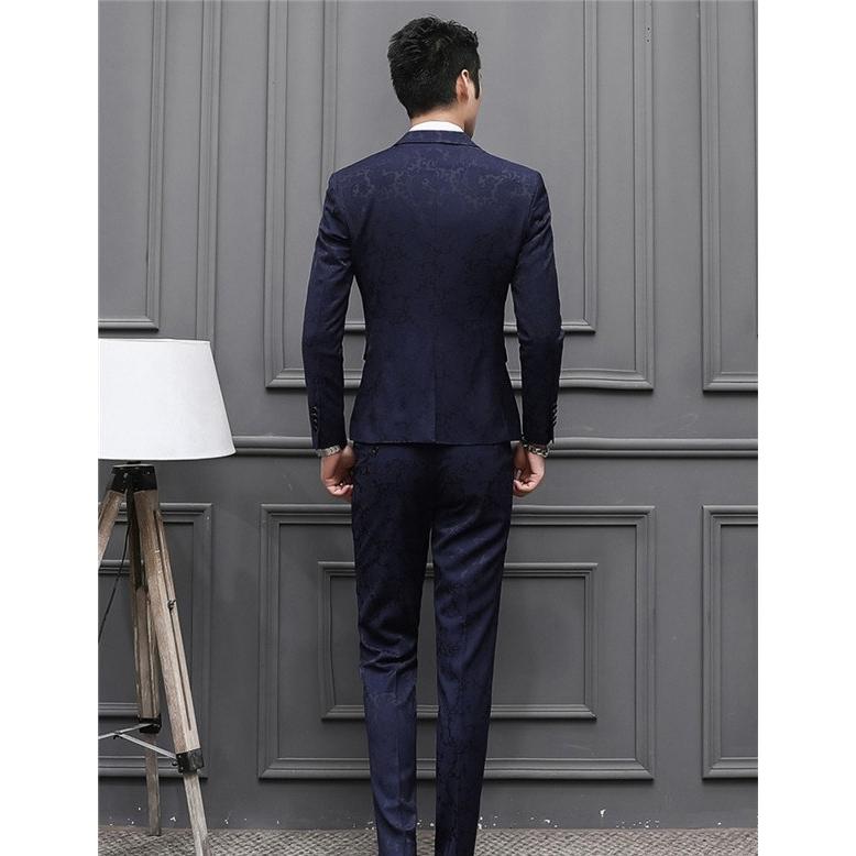 スーツ 結婚式 二次会 メンズスーツ お洒落 上下セット 2ボタンスリム