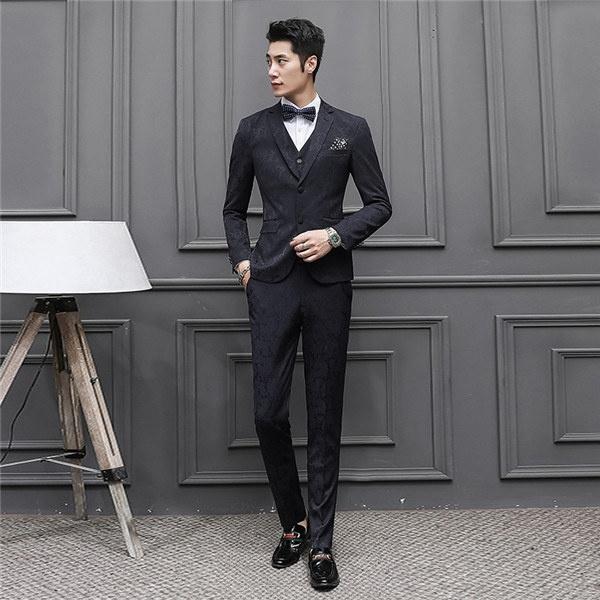 スーツ 結婚式 二次会 メンズスーツ お洒落 上下セット 2ボタンスリム