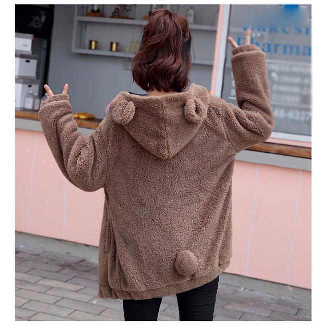 サイズ有M/L/XL】パーカー ふわふわ もこもこうさ耳 うさみみ サイズ有M/L/XL】パーカー ふわふわ もこもこうさ耳 うさみみ
