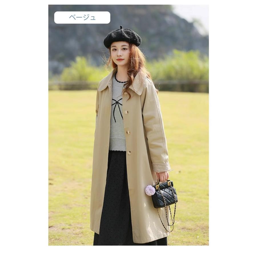 トレンチコート レディース 秋コート ミディアムコート イギリス風 スプリングコート 春コート アウター オシャレ 上品 ゆったり 無地 |  | 04