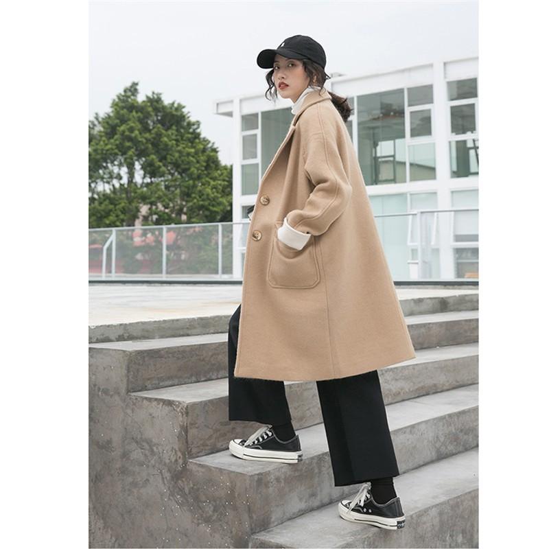 チェスターコート フェイク ウール ロング コート 通学 アウター 膝丈 チェスターコート レディース ベージュ カーキ 防寒着 厚手 S M Dg7c0 フルグレース 通販 Yahoo ショッピング