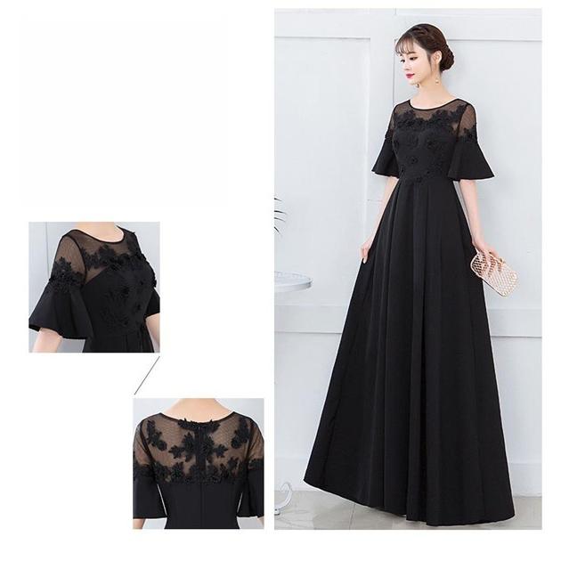 ロングドレス 演奏会 パーティードレス ブラック 黒 レディース