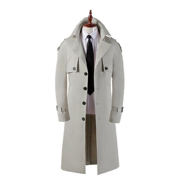 メンズ トレンチコート 欧米風 ビジネス カジュアル アウター ベルト付