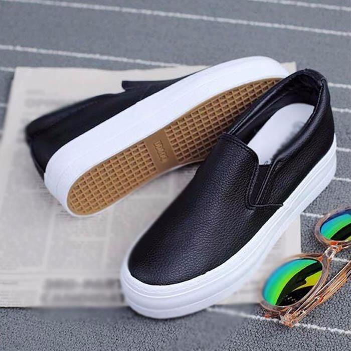 スニーカー 厚底 レディース シューズ スリッポン 靴 インヒール スニーカー 韓国風 Pu かわいい カジュアル ホワイト ブラック Di142n1 フルグレース 通販 Yahoo ショッピング