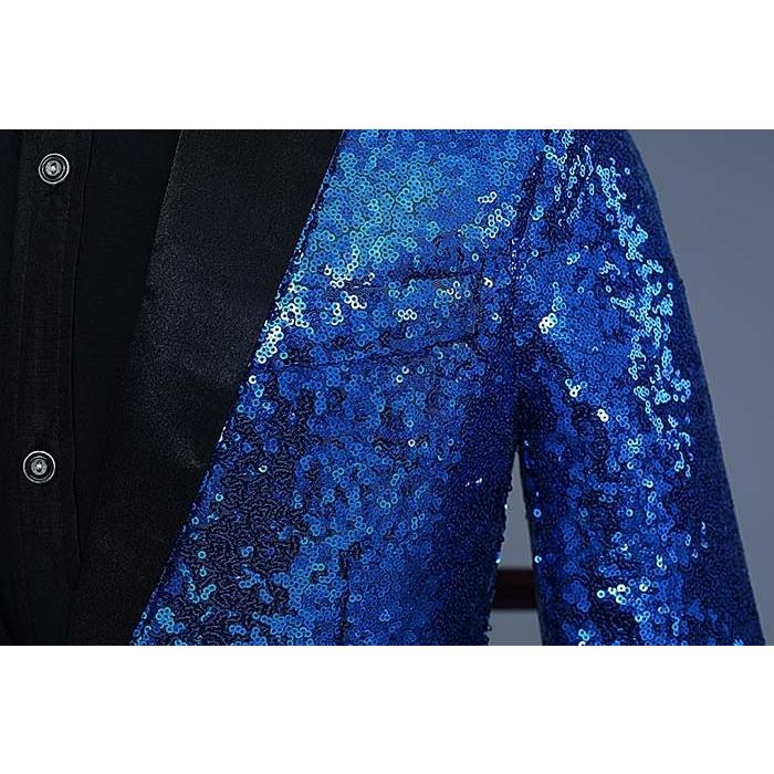 4カラー XS-3XL ステージ衣装 スパンコール メンズ 王子様 貴公子 大人