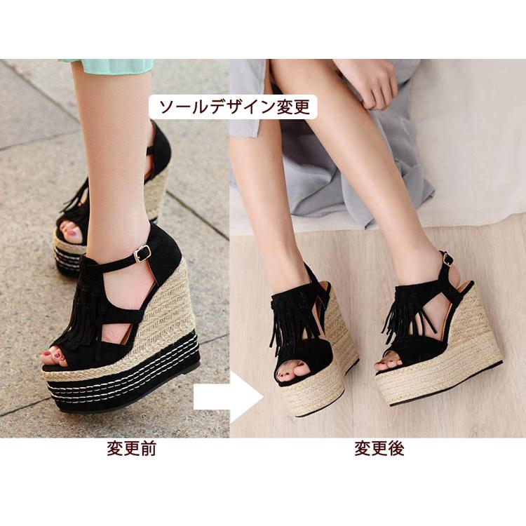 85 未使用品 ラルフローレン 厚底 ヒール サンダル ブラック サンダル ウェッジヒール 旅游に厚底サンダル 小さいサイズ 15cmヒール