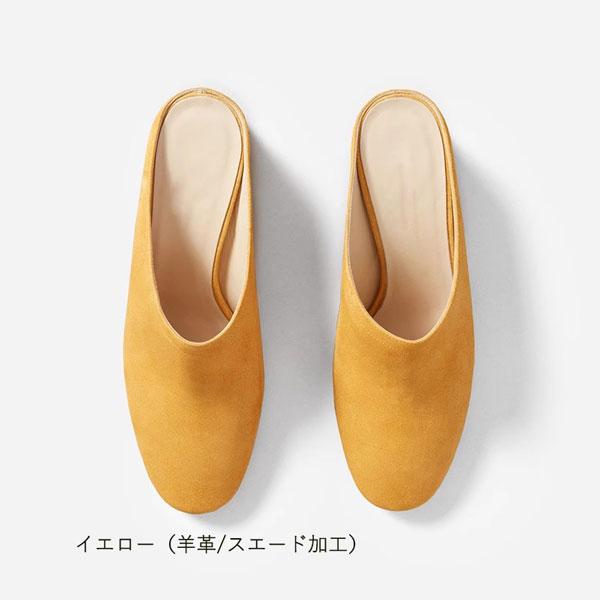 本革】【美脚】ミュール サンダル ポインテッドトゥ チャンキーヒール