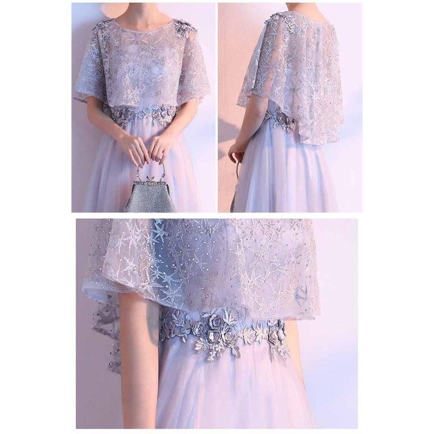 パーティードレス 袖ありカクテルドレス 結婚式 フォーマル イブニング