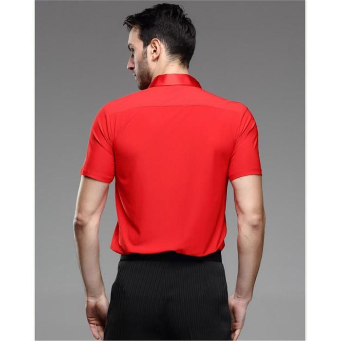 S~2XL 春夏 男性社交ダンス衣装 競技着 半袖 メンズ ラテンダンス用