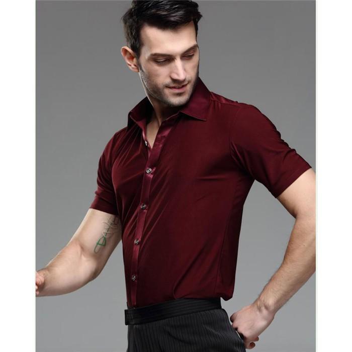 S~2XL 春夏 男性社交ダンス衣装 競技着 半袖 メンズ ラテンダンス用