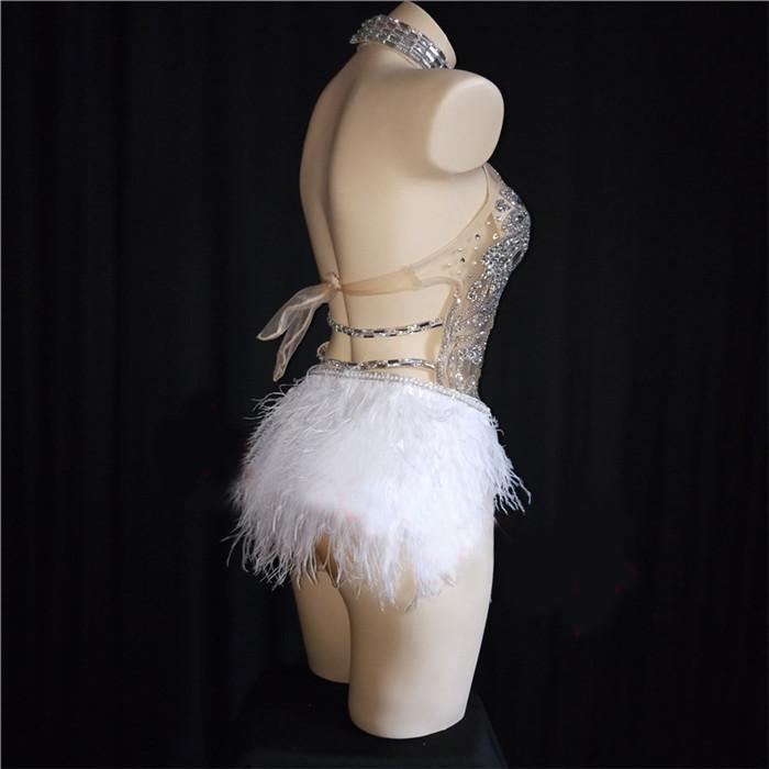 エキゾチックダンスウェア ラインストーンボディスーツ ナイトクラブ