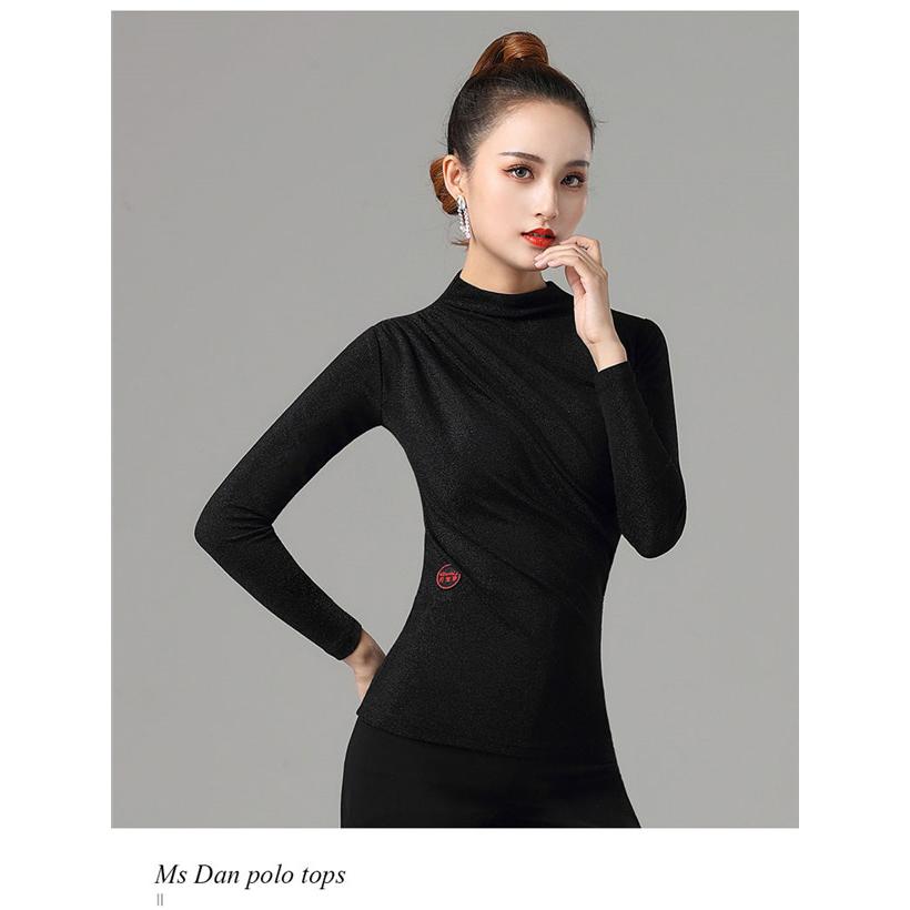 トップス レディース 社交ダンス ハイネック ダンスウェア