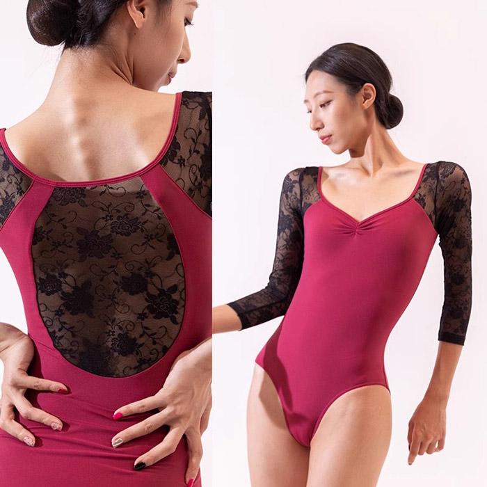 バレエ レオタード 衣装 長袖 レース バレエ用品 バレエレオタード