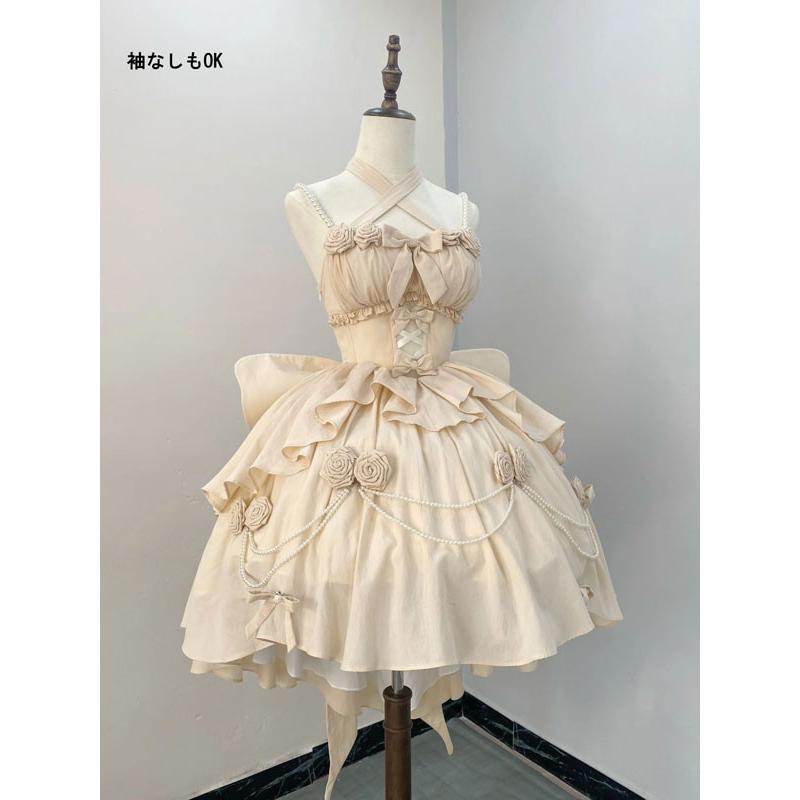 ロリータ jsk ワンピース 可愛い プリンセスドレス お姫様 リボン