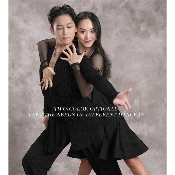 社交ダンス トップス 上着 長袖 競技着 モダンラテンダンス メンズ