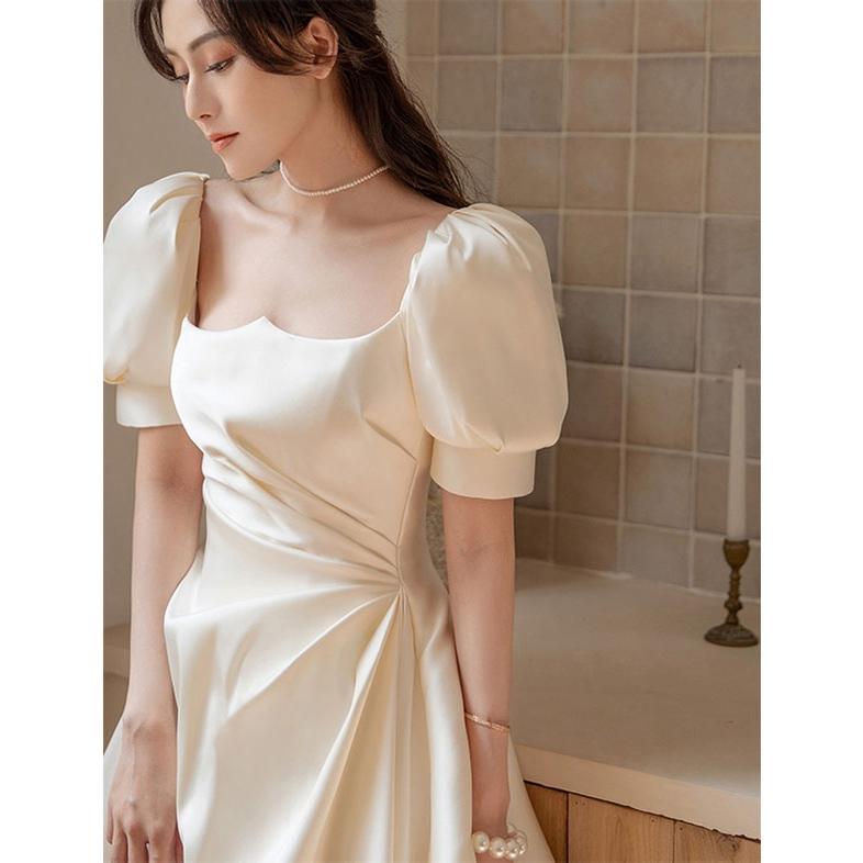 ウェディングドレス ファスナー ロング トレーン プリンセス