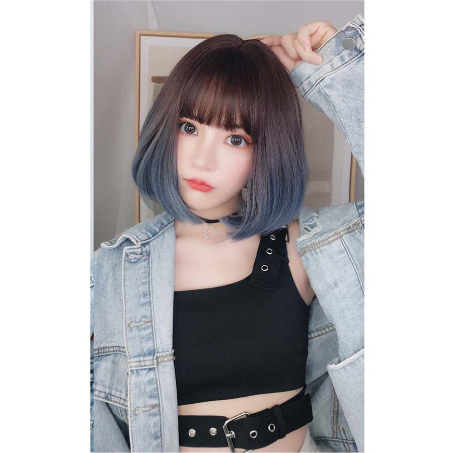 Wapbeng かつら ウィッグ コスプレ ショート フルウィッグ レディース 前髪 原宿 女性 小顔 小顔効果 手作り 日常 耐熱 自然 自然なふわふわ感 調節可能 軽量 通気 高級 現品 ウィッグ