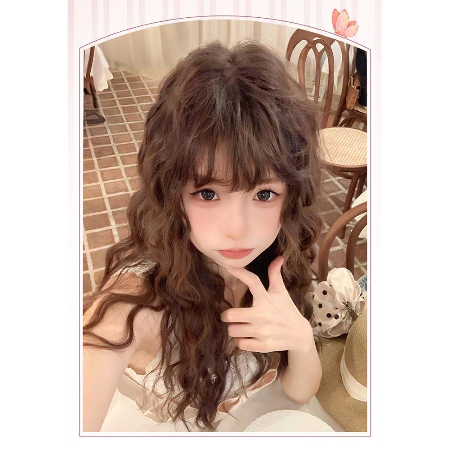 ウィッグ ロング 前髪ぱっつん 巻き毛 前髪あり フルウィッグ ロングウィッグ 可愛い コスレ ロリータ ゴスロリ 原宿 レディース コスチューム ブラウン |  | 01