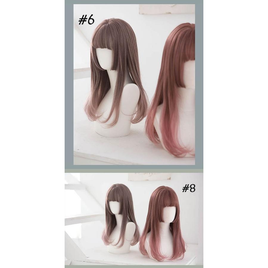 ウィッグ 姫カット フルウィッグ レディース メッシュ グラデーション 超自然 かつら wig ロリータ Lolita レイヤー 小顔 日常 原宿系｜fullgrace｜11