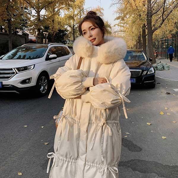 中綿コート レディース 秋冬 防寒 ロングコート アウター 冬服 オーバーサイズ ゆったり感 ファー付き フード付き 撥水 厚手 あったか |  | 03