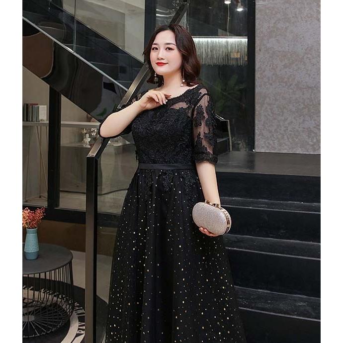 ワンピース ぽっちゃり 大きいサイズ ピアノ 発表会 演奏会 ロング