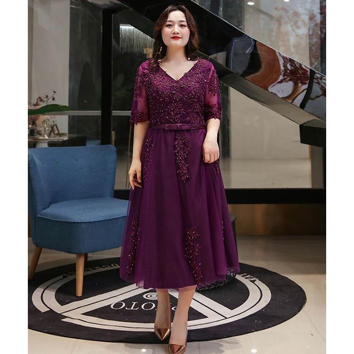 ワンピース ピアノ 発表会 演奏会 新年会 ミモレ丈/ロング丈ドレス