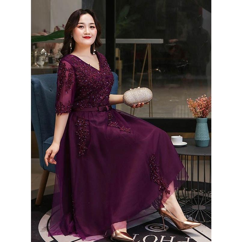 ワンピース ピアノ 発表会 演奏会 新年会 ミモレ丈/ロング丈ドレス