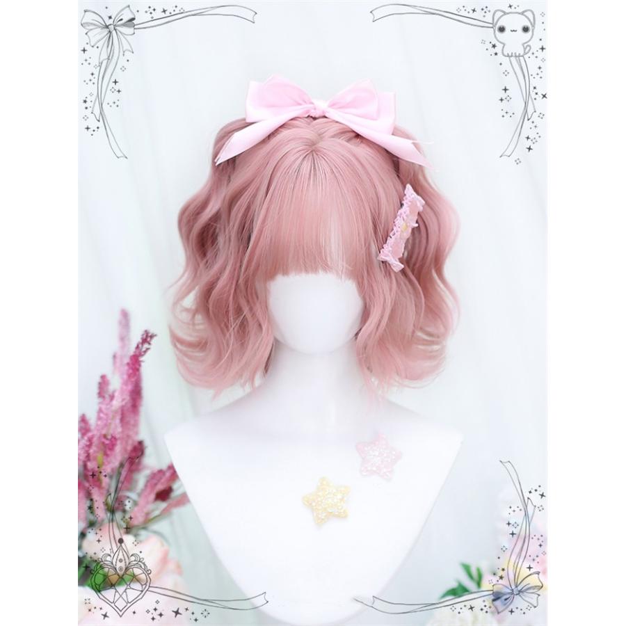 フルウィッグ ショート レディース ハロウィン ふんわり前髪 前髪あり 原宿風 かつら ぱっつん前髪 コスプレ 可愛い コスチューム 仮装 大人用 ピンク |  | 03