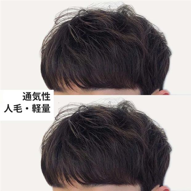 部分ウィッグ メンズウィッグ かつら ヘアピース メンズ 人毛 ポイント