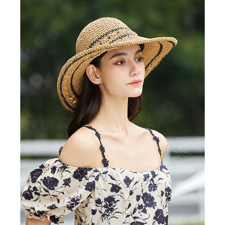 帽子 レディース つば広 麦わら帽子 ハット 春夏 UVカット 紫外線対策 通気性 日常 アウトドア 旅行 海 ビーチ ギフト プレゼント |  | 01