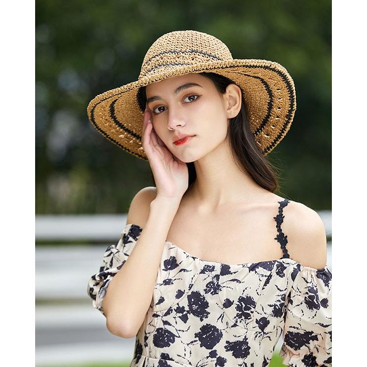 帽子 レディース つば広 麦わら帽子 ハット 春夏 UVカット 紫外線対策 通気性 日常 アウトドア 旅行 海 ビーチ ギフト プレゼント |  | 04