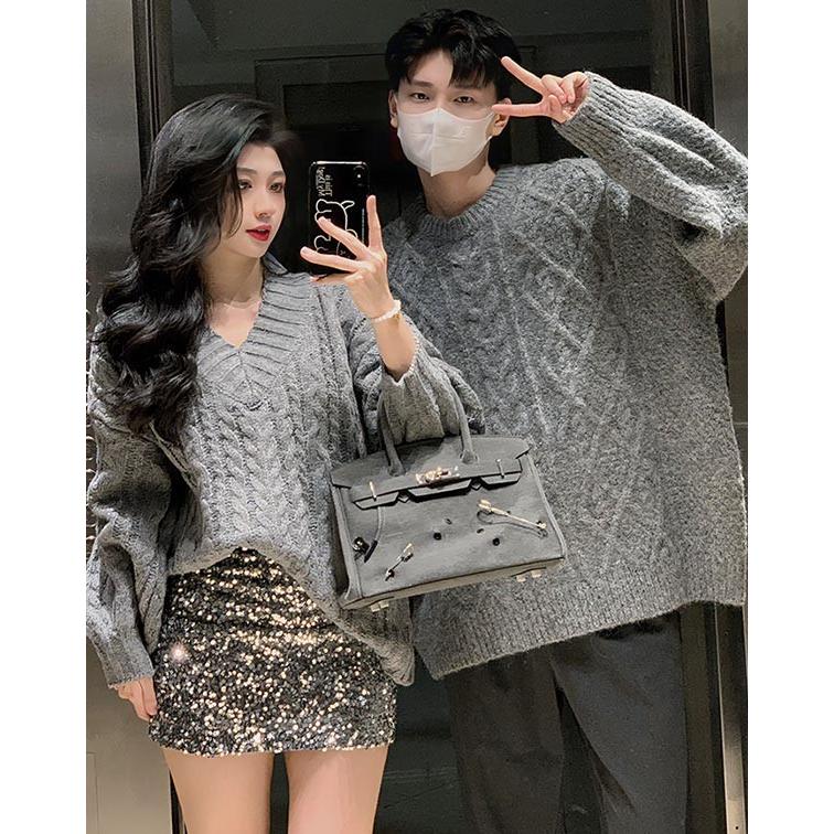 セーター ペアルック メンズ レディース Merry Christmas お祝い プレゼント クリスマス セーター ニット グレー 秋冬 カップル 恋人 親友 友達 姉妹 |  | 05