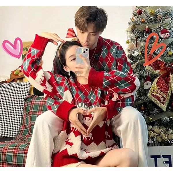 セーター ペアルック メンズ レディース 男女兼用 Merry Christmas お祝い プレゼント クリスマス セーター ニット ゆったり 赤 緑 秋冬 カップル 恋人 |  | 04