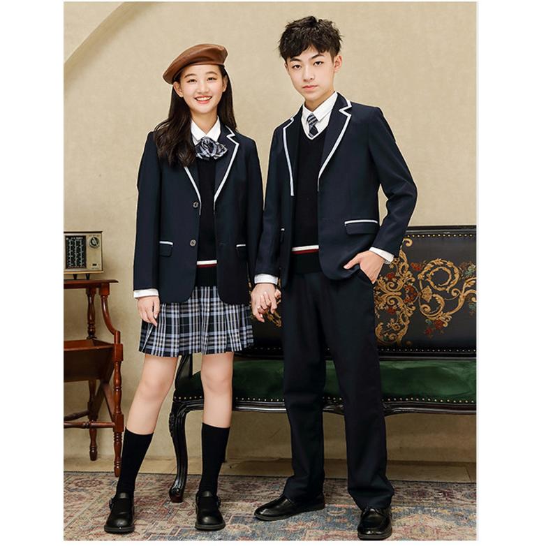 キッズ 韓国風 スーツ 男の子 女の子 子供服 セット フォーマル 子供スーツ ネイビー ズボン スカート 卒業式 卒園式 制服 カジュアル 小学生 中学生 大きいサイズ 七五三 キッズ スーツ 男の子 女の子 子供服 フォーマル 子供スーツ ネイビー