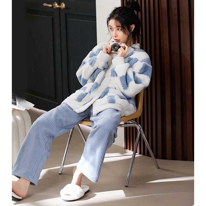 【新品タグ付き】ジェラピケ モコモコ ルームウェア上下セット ブルー系 パジャマ 新品未開封品 ジェラートピケ ルームウェア モコモコ 上下 未