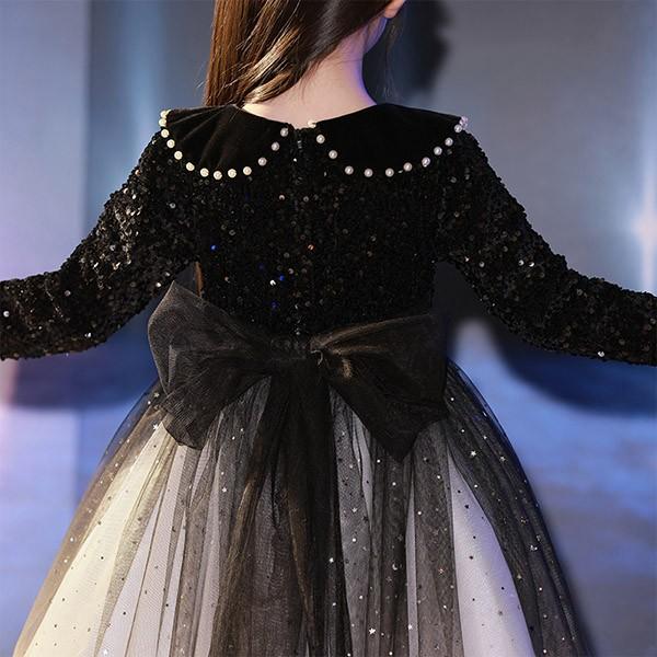 子供ドレス ワンピース ロングドレス ピアノ発表会 キラキラ 子供