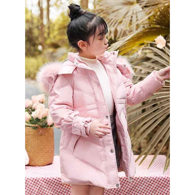 ダウンコート うさ耳 イエロー レッド ピンク 子供服 女の子 ダウンジャケット ロング ファー付き フード付き 通学 キッズ服 防寒 アウター Dw110ze フルグレース 通販 Yahoo ショッピング