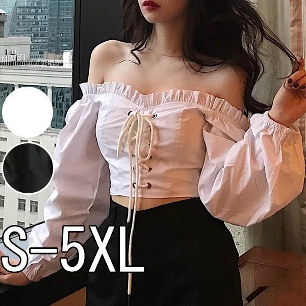  オフショルダー 長袖トップス トップス 長袖 Tシャツ スリーブ ブッファン袖 オフショルダー