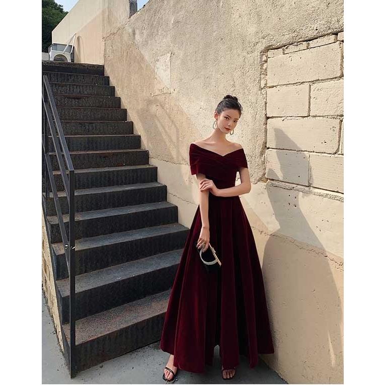 ドレス 大人 ピアノ 発表会 ロング丈 編み上げ オフショルダー
