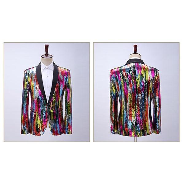 ジャケット メンズ ステージ衣装 演出服 スパンコール キラキラ 個性的