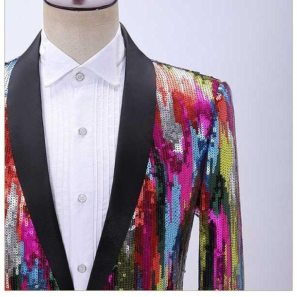 ジャケット メンズ ステージ衣装 演出服 スパンコール キラキラ 個性的